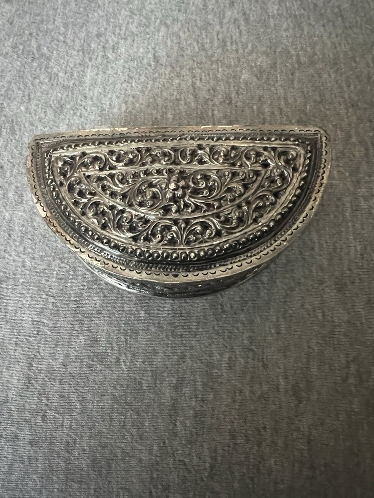 Silver Moon Crescent Box Lime Box