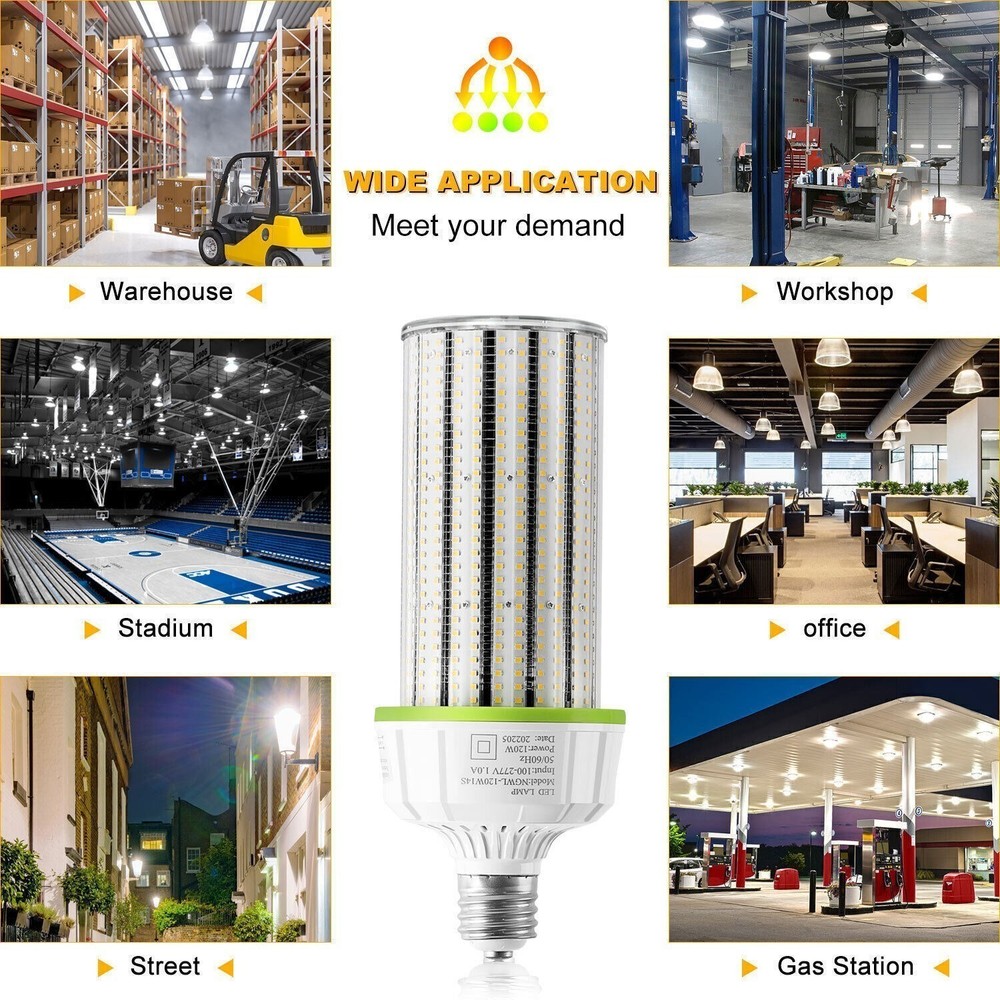 5000K 120W LED Corn Light Bulb E39 Mogul Base 16800LM Factory Lighting Daylight