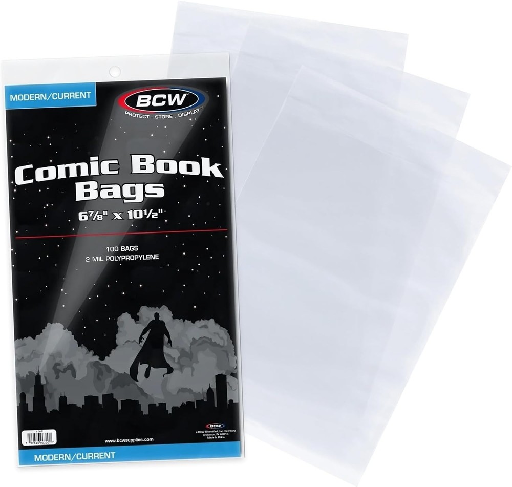 Crystal Clear 100 Comic Bags - Ideal for Current Issues | Acid-Free Safe Storage