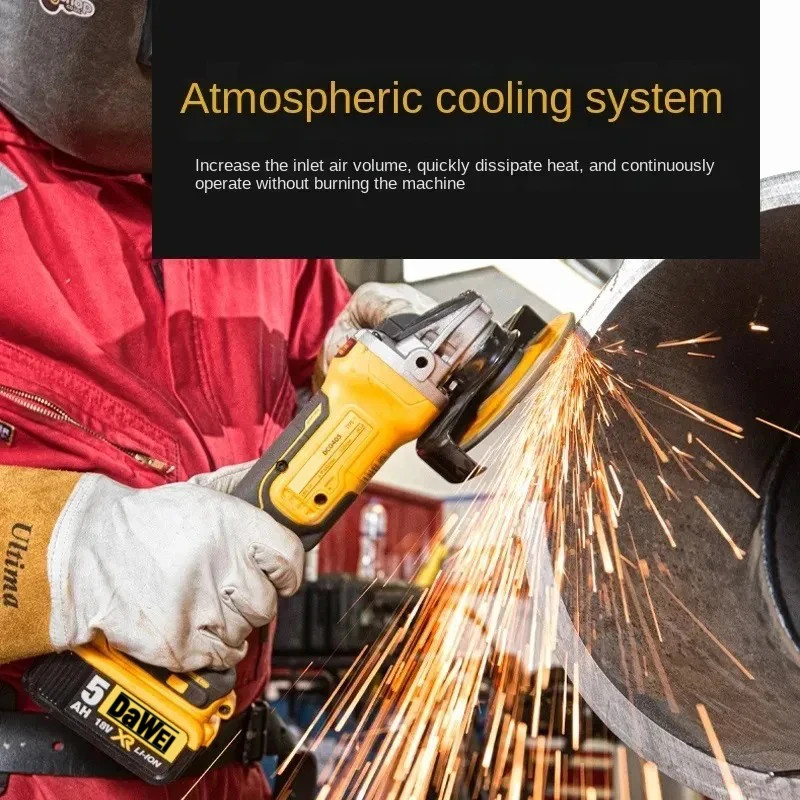 DaWei DCG405 Brushless 125mm Flat Head Angle Grinder Bare Machine Tool for...