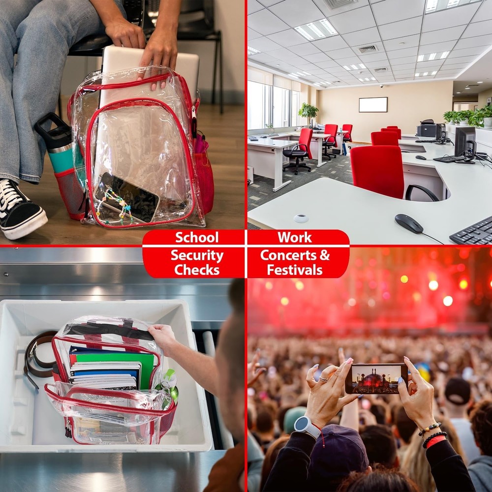 Heavy Duty Clear See Through Backpack | Transparent Clear Backpack Bags Stadi...