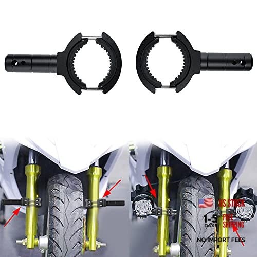 Motorcycle Fork Mount Brackets Fog Spot Light Mount Brackets Aluminium Front