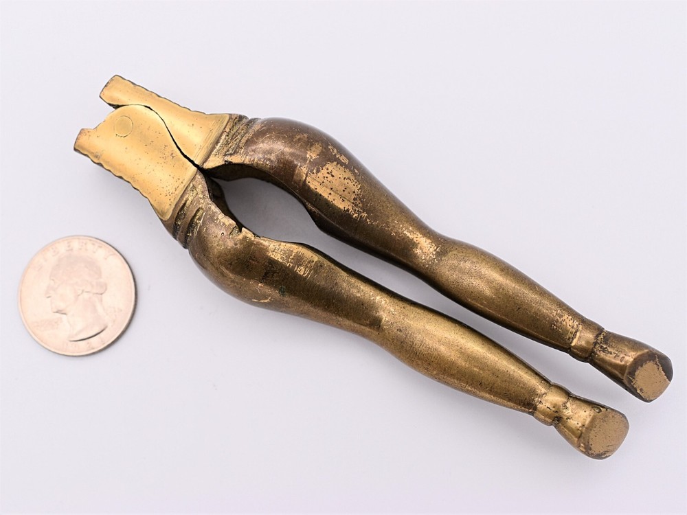 Solid Brass Nutcracker Lady Legs Risque