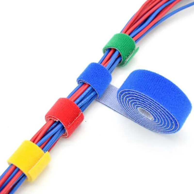 Hook And Loop Cable Ties Reusable Double Sided Straps Width 10mm 20mm Mulitcolor