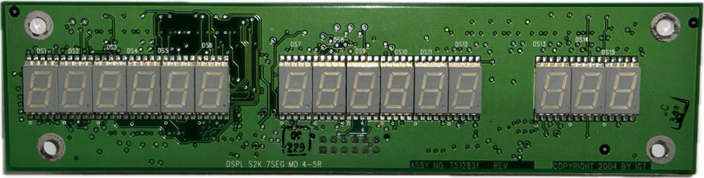 IGT S-2000 Linear 7-Segment Control Board & Display, 6-6-3 digit
