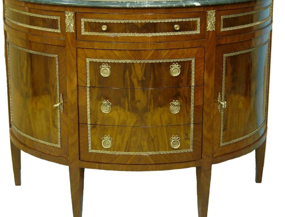 Antique Style Buffet,   Lune Half , Marble  Top
