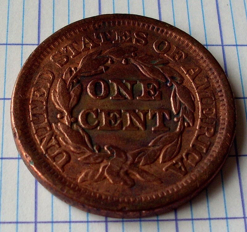 USA 1846, Original One Large Cent, small date - AU / MS
