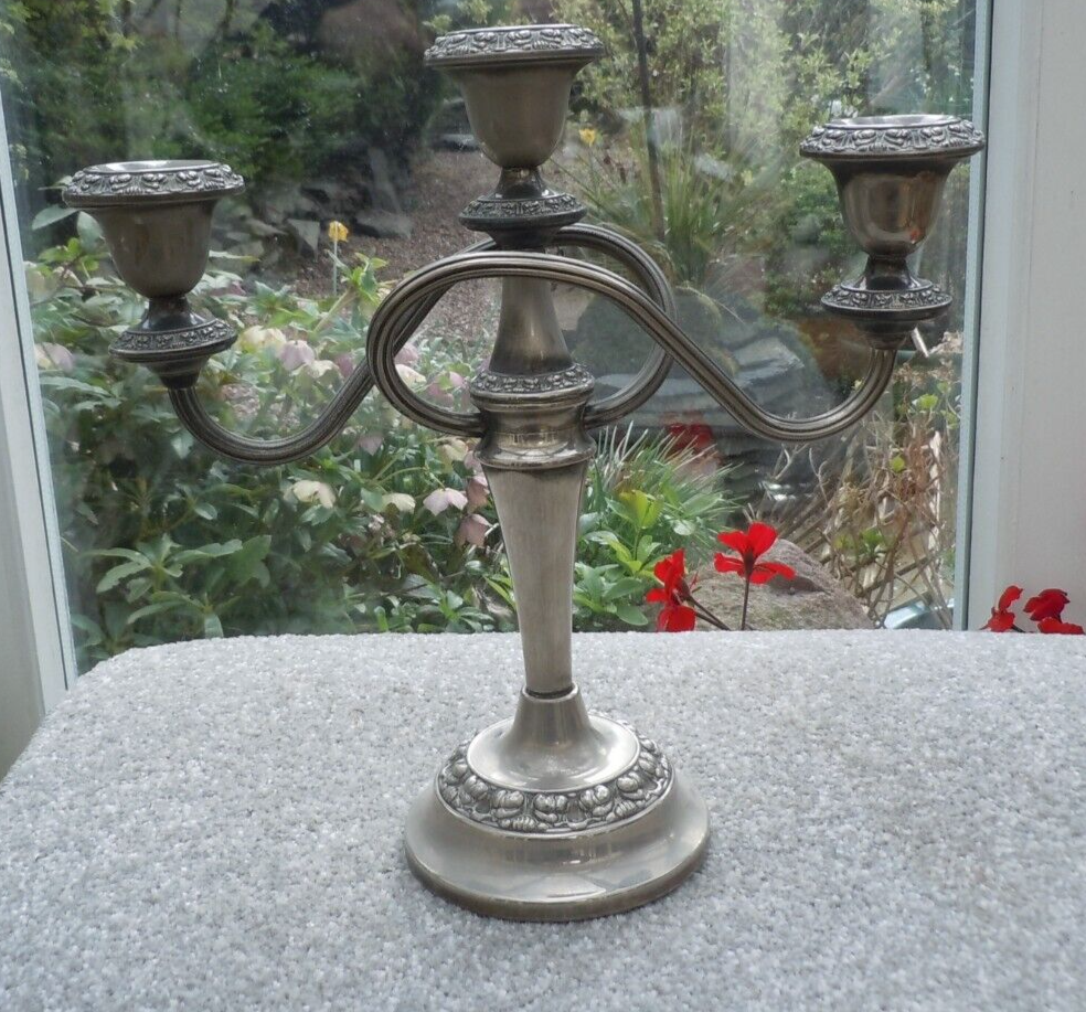 Silver Plated 3 arm Candelabra by Ianthe.