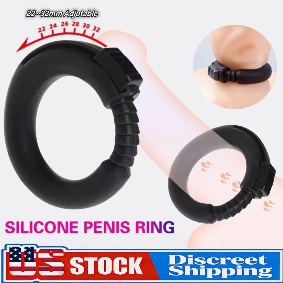 Male Adjustable Silicone Penis Cock Ring Enhancer Prolonging Delay Ejaculation