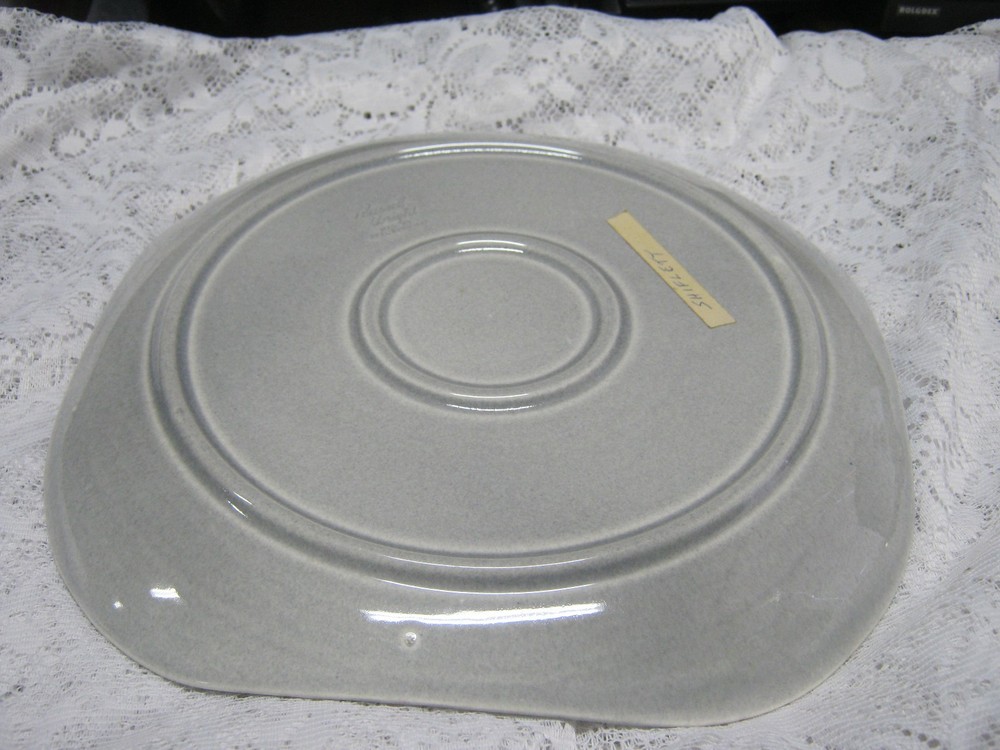 Russel Wright Mid Century Large Platter Unusual Shape Grey-White