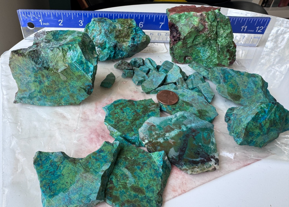 Old Stock Parrot Wing Chrysocolla Rough 2lbs 13oz