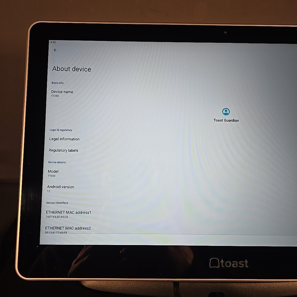 Toast Flex TT200 POS System Touch Screen w/ Printer, card reader & Cables