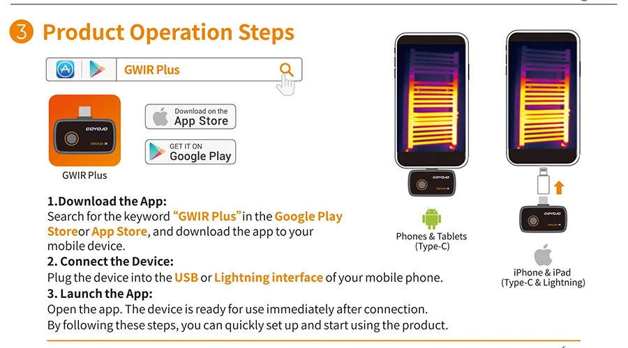 Thermal Imaging Camera 192X192 Electronics Thermal Camera Repair iOS Android