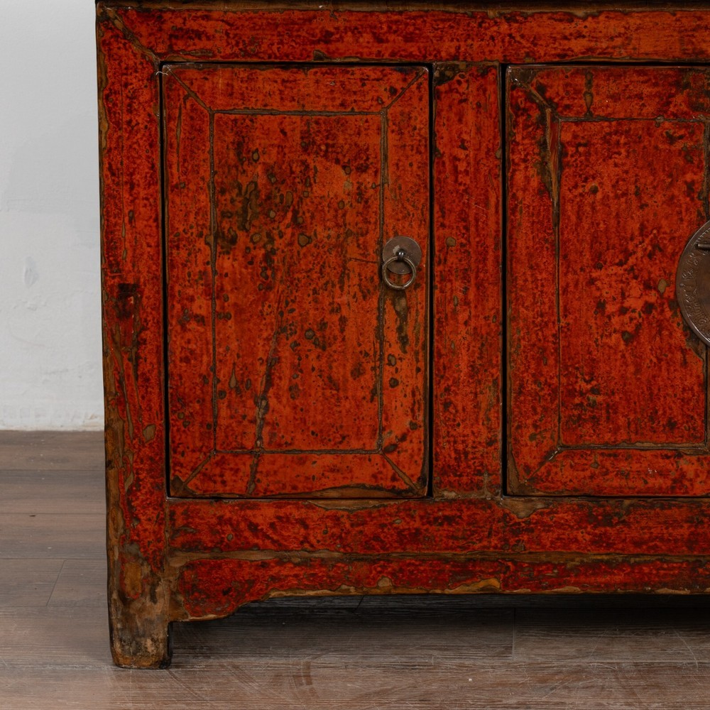 Small Red Chinese Console Sideboard, circa 1880