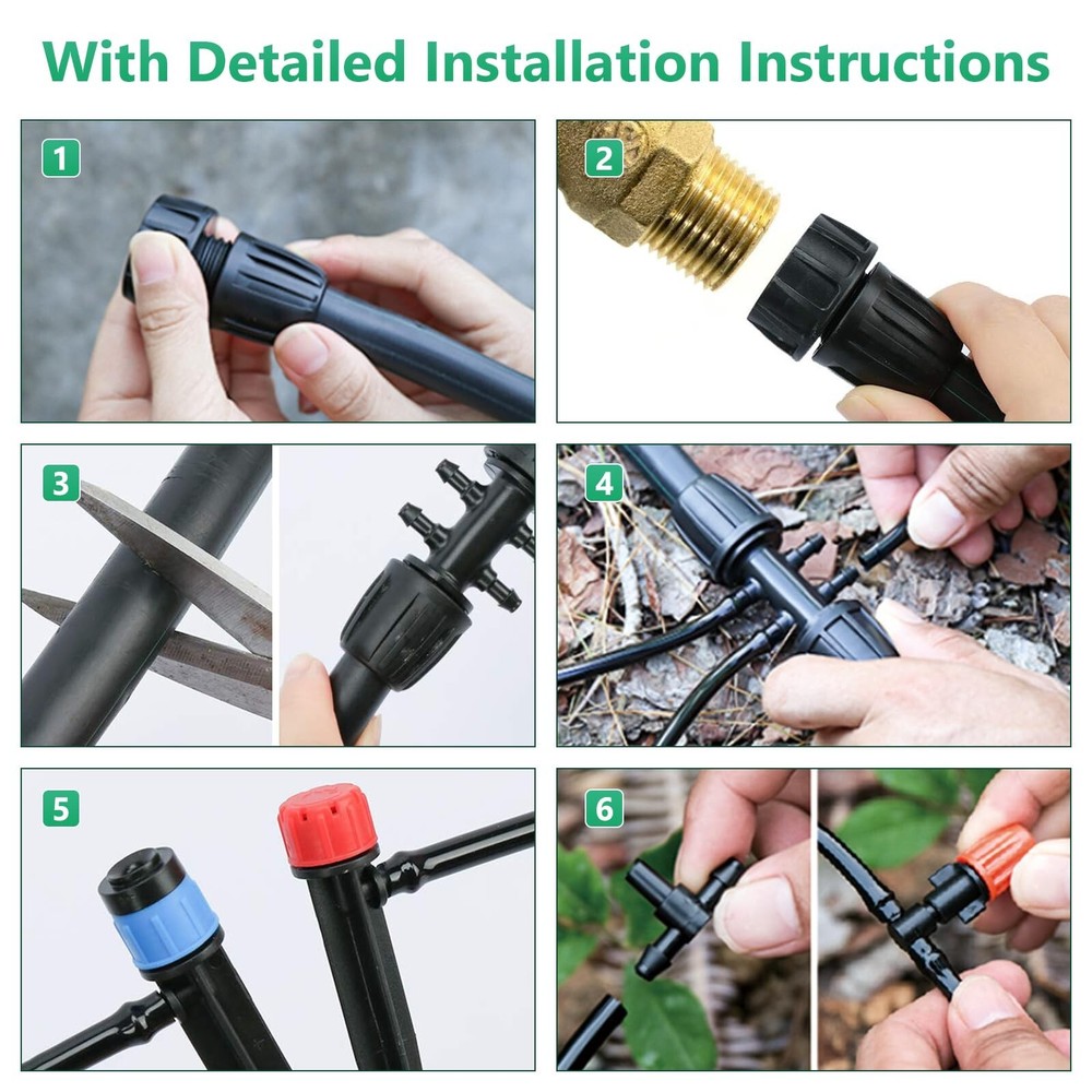 256FT Automatic Drip Irrigation System Kit,Automatic Garden Watering Misting ...