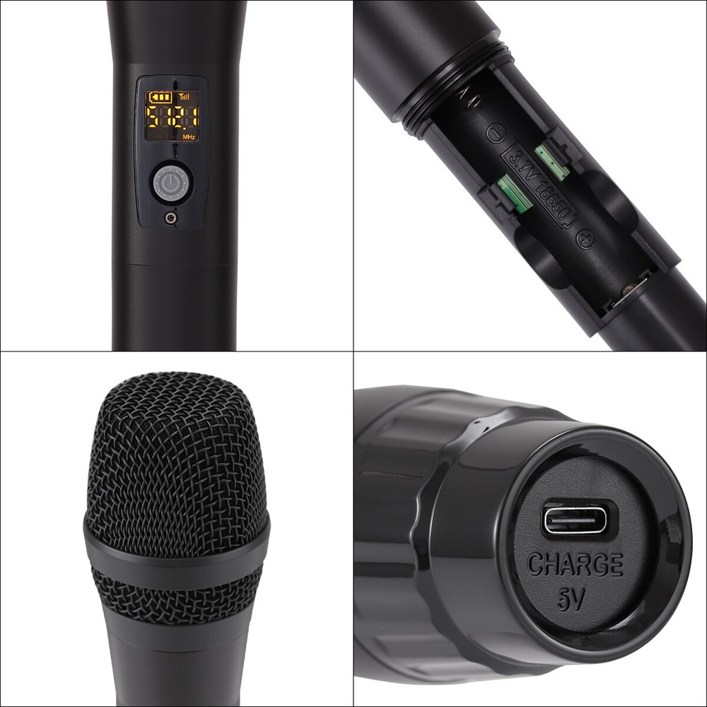 Wireless VHF Professional Microphone Handheld Mic System Karaoke w/Receiver