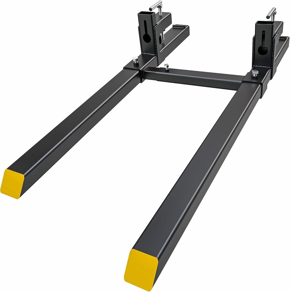 60" 2000lbs Clamp on Heavy Duty Tractor Forks with Adjustable Stabilizer Bar ...