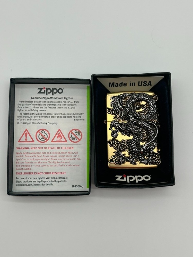 Zippo Lighter Flying Dragon Genuine Windproof - Unfired