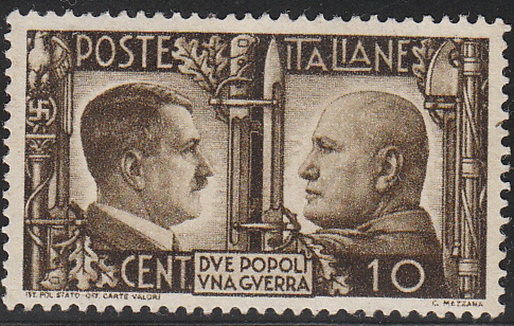 Stamp Italy SC 413 WWII War Adolf Mussolini MNG