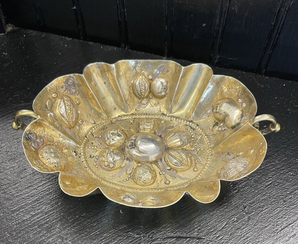 Parcel Gilt Silver Wine Tasting Bowl