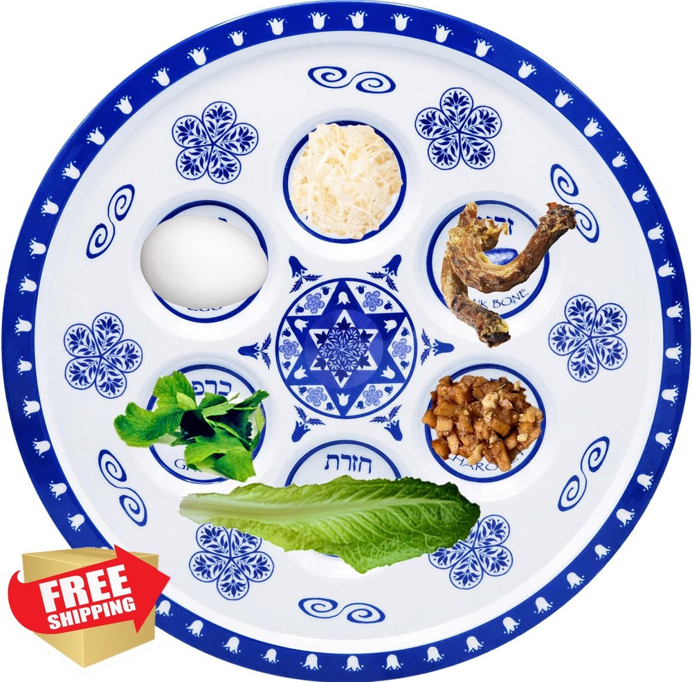 Seder Plate 2-Pack, Melamine Renaissance Design 12" Round