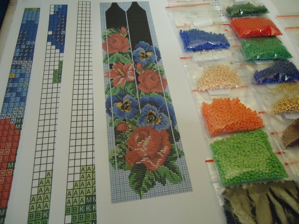 Kit for making a necklace gerdan. Beading Loom Pattern. #S4a