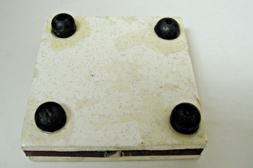 RARE match holder 4 match boxes between 2 tiles HAND PAINTED labels