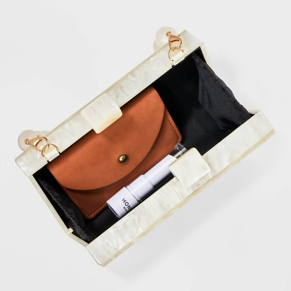 Pearlized Minaudiere Clutch - A New Day Cream