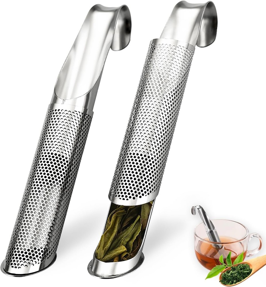 2 Pack Tea Infusers, Extra Fine Mesh Strainer for Loose Tea, Silver
