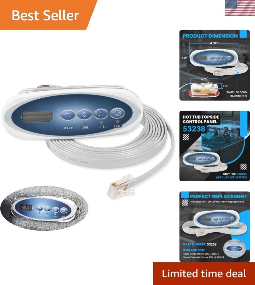 Balboa Hot Tub 53238 Topside Control Panel - Replacement with  Features