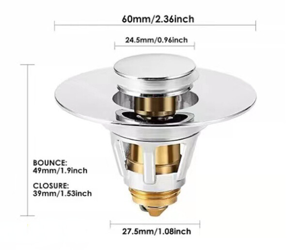 Drain Magic Universal Sink Stopper, Instantly Replace Broken Stoppers US Stock