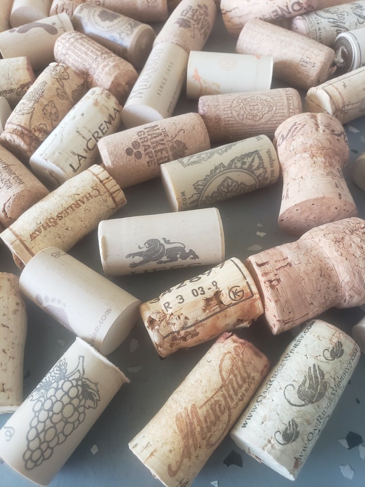 About 85 Used Wine Bottle Corks. Abundant variety.