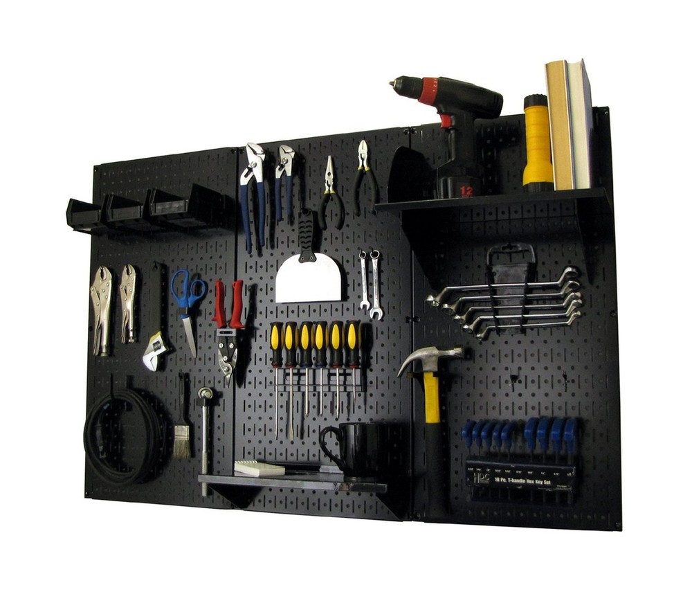 Wall Control Pegboard Organizer 4 ft. Metal Pegboard Standard Tool Storage Ki...