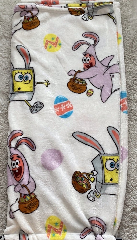 Spongebob Squarepants Patrick Easter Eggs Soft Throw Blanket 50” X 70” NEW