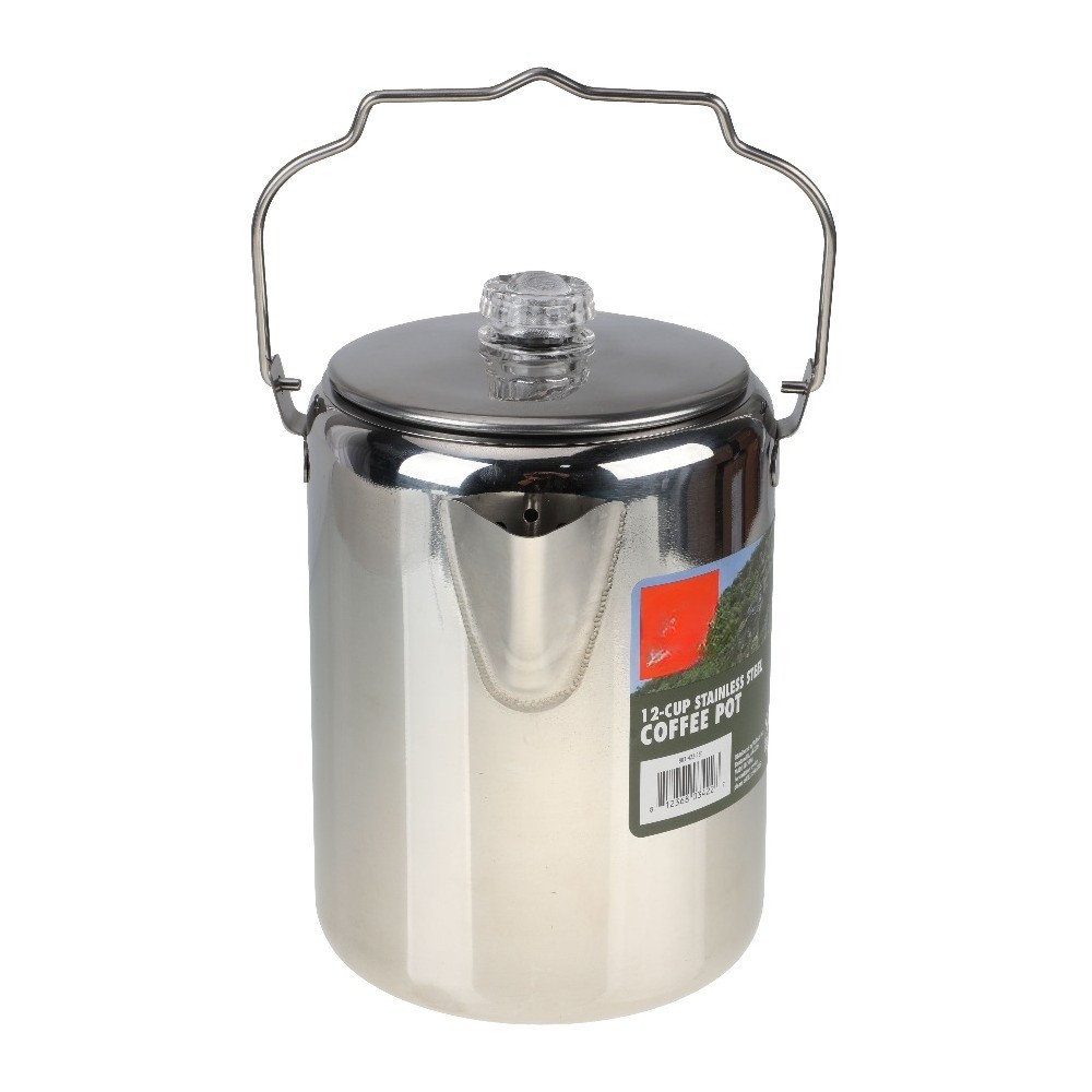 12-Cup Stainless Steel Camping Percolator
