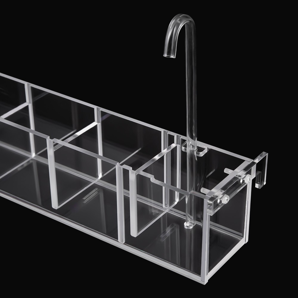 6-Grid Acrylic Aquarium External Hang-On Filter Box - Clear Design