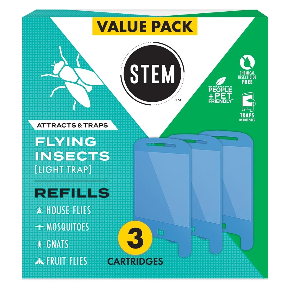 Stem Flying Insect Light Trap Refills 3 Pack (2) Raid Essentials Compatible
