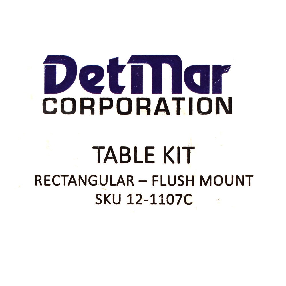 Detmar Boat Flush Mount Table Kit 12-1107C | Rectangular Off White