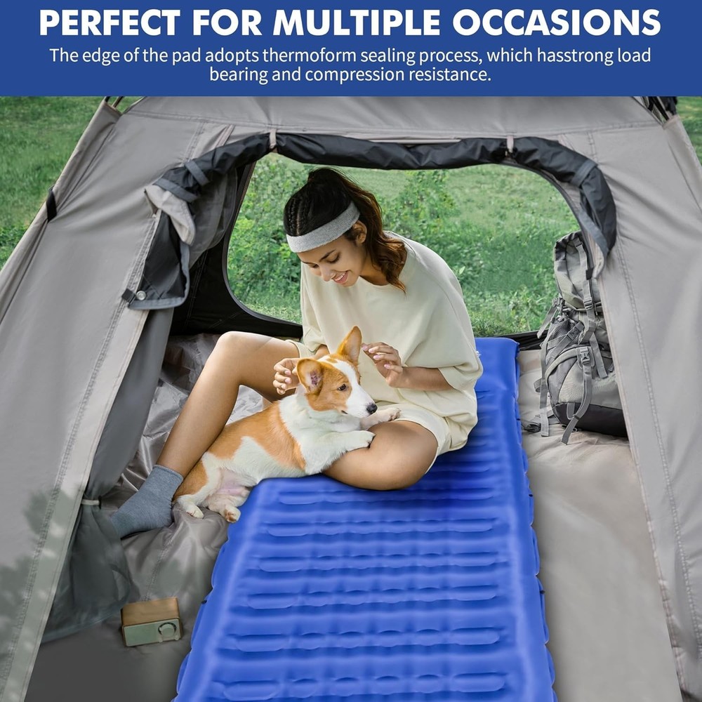 Convenient 4" Extra-Thick Inflatable Sleeping Mat for Camping & Backpacking