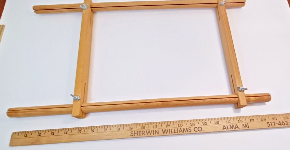 Wooden Adjustable Needlepoint Embroidery SCROLL FRAME 21" Max