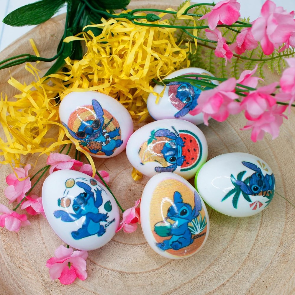 Stitch Themed Pre-Filled Plastic Easter Eggs, Assorted Hard Candies Inside, Perf