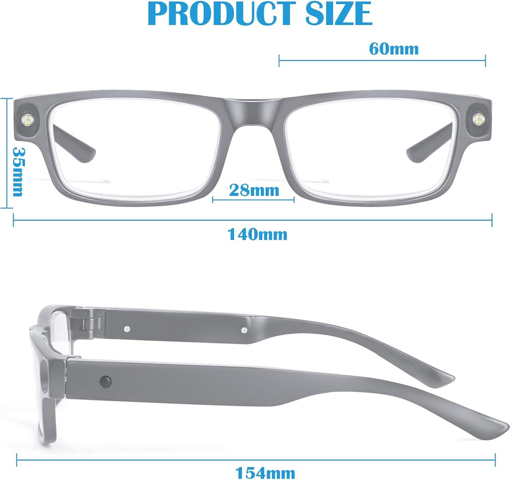 200% Magnifying Glasses with Light,Usb Rechargeable LED Lighted Magnifying Eyewe