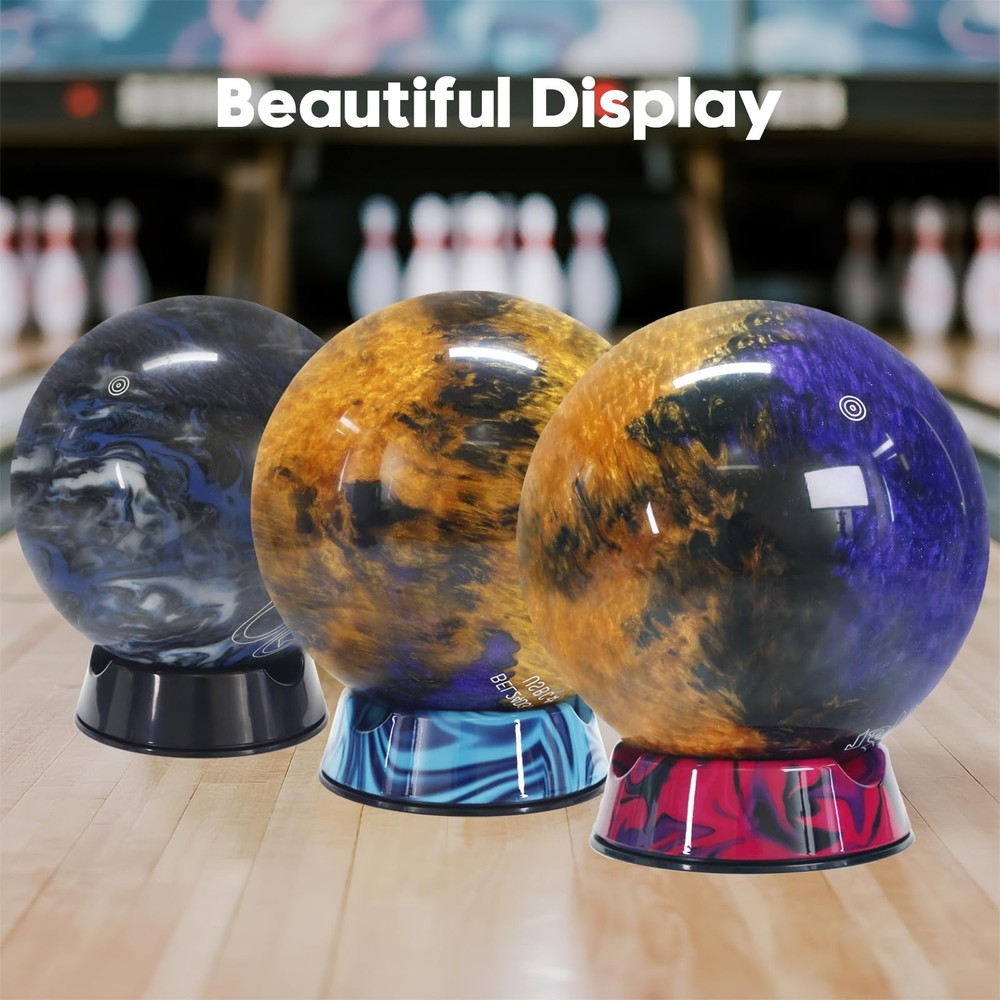 DREAMZA Bowling Ball Spinner - Smooth Rotating Cup Stand Black