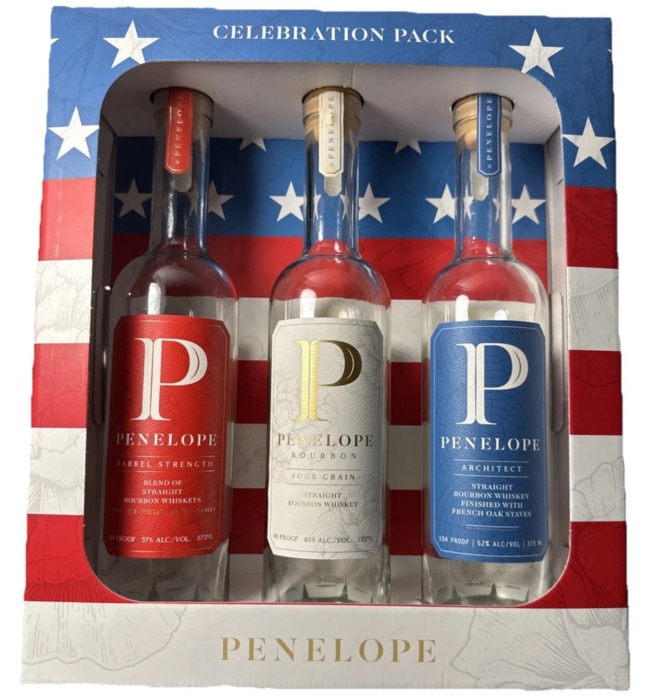 Empty Penelope USA Celebration Pack Collection Whiskey Bottles Barrel Architect