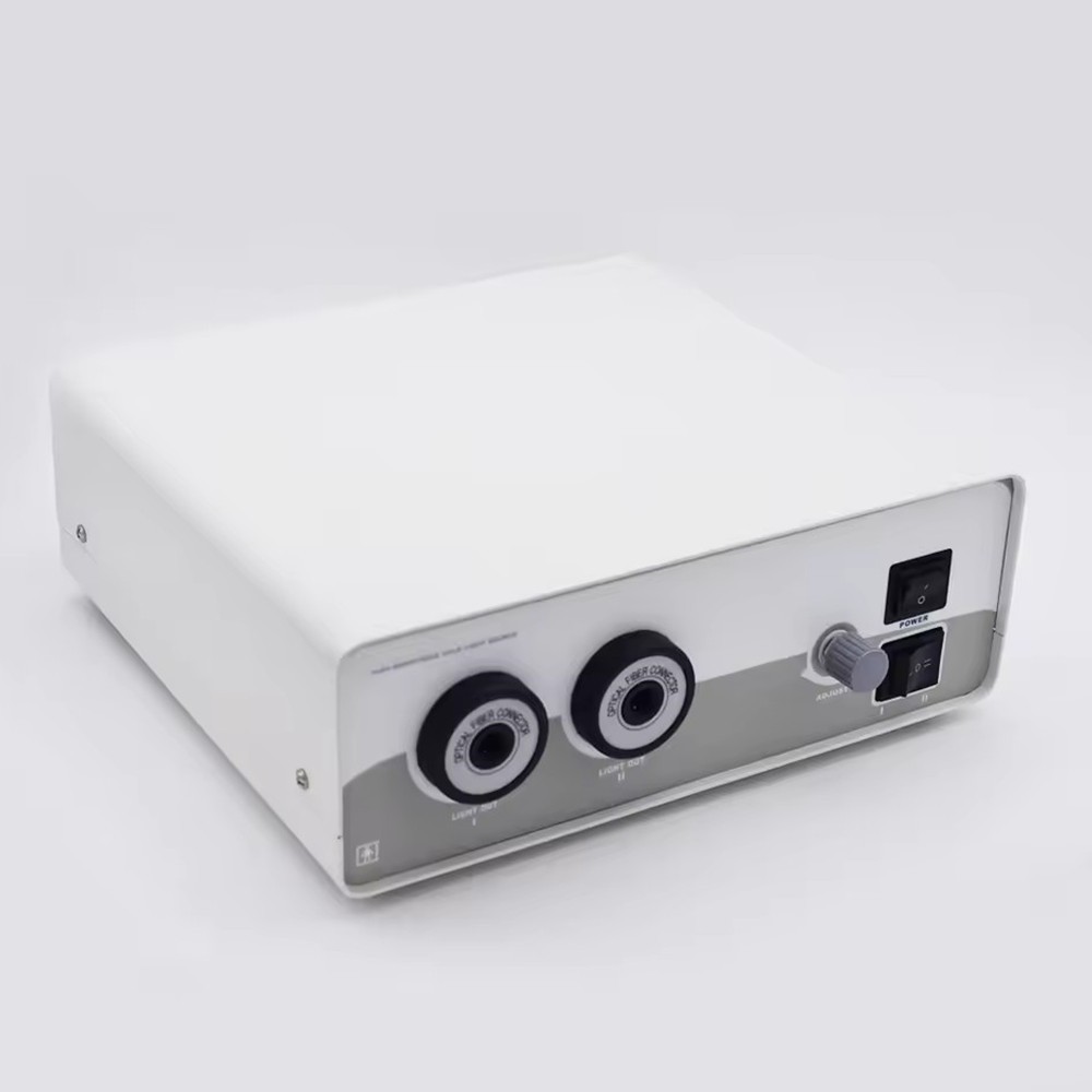 150W Double-Hole Halogen Medical Cold Light Source for Endoscope Microscope