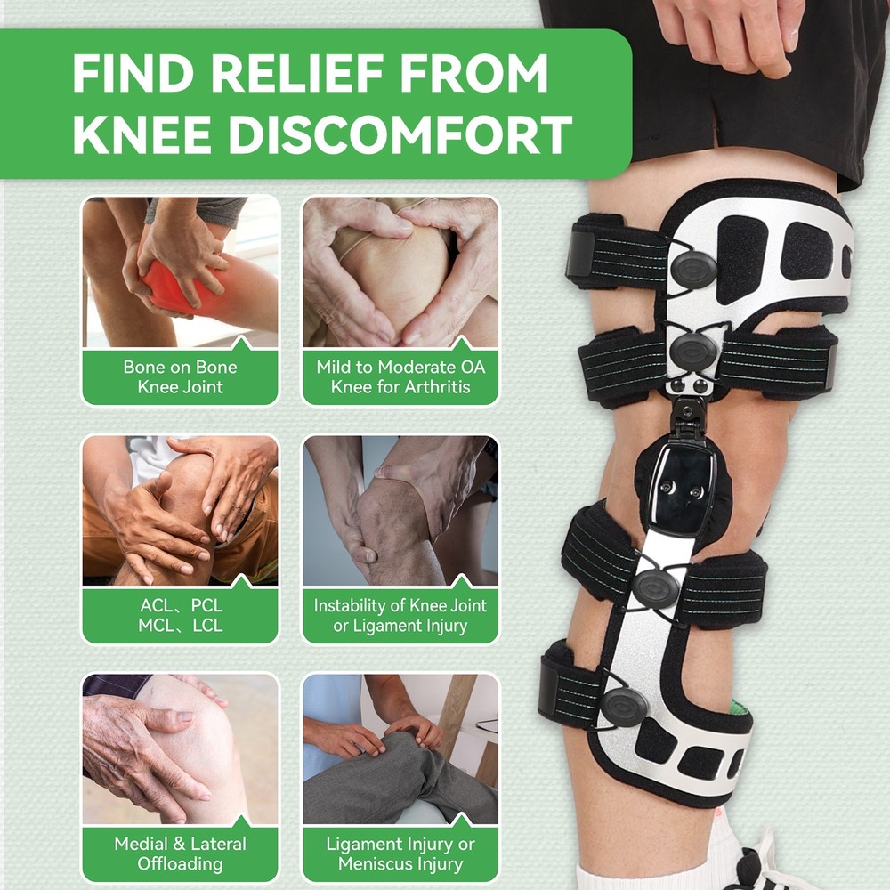  Double Upright OA Unloader Knee Brace,For Bone on Bone Arthritis Support