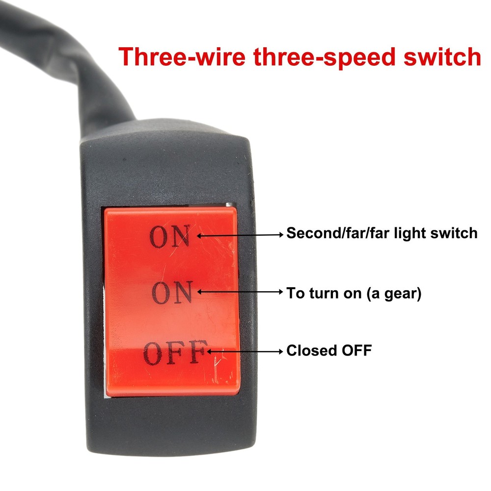 ON/OFF Switch Handlebar Switch 2-25cm/ 7/8\" About 52cm/20.5\" DC12V/10A
