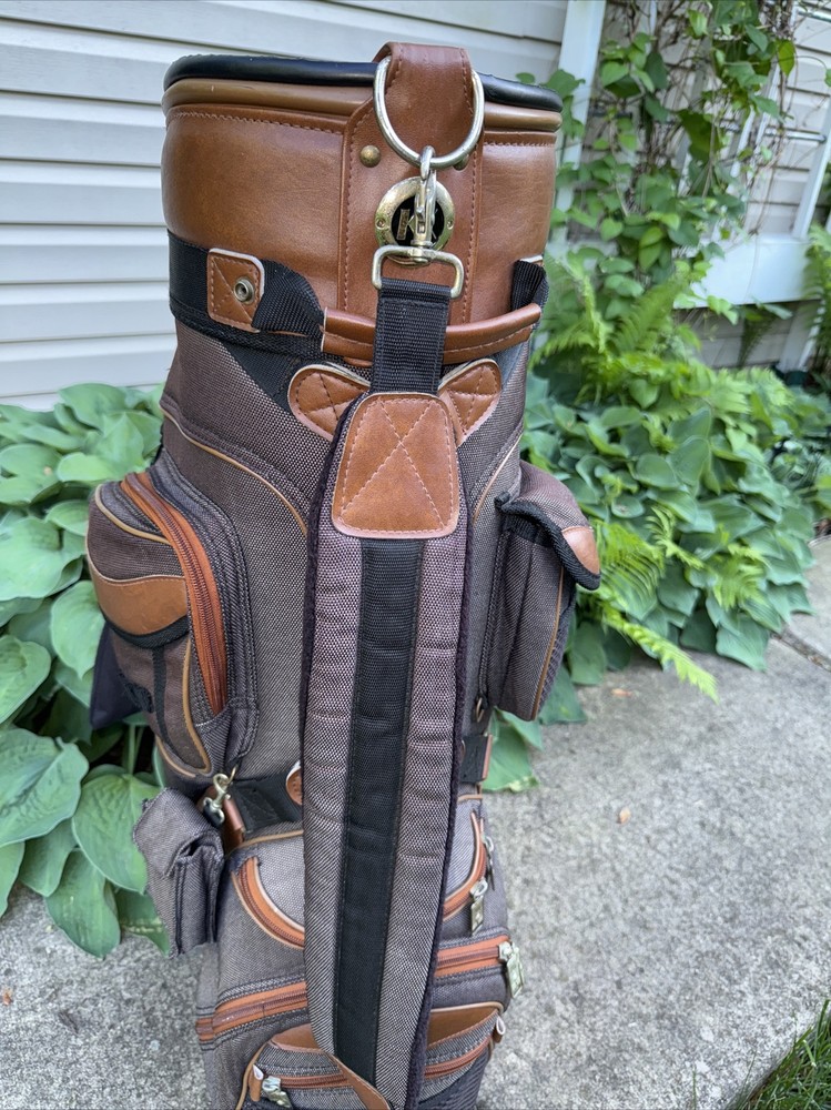 Vintage Brown Leather Golf Bag