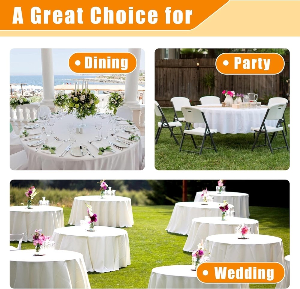 60 Inch Round Black Polyester Tablecloth, washable any occassion