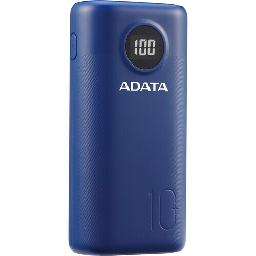 ADATA P10000QCD Power Bank (10,000mAh, Blue) USB Type-C Input & Output USB-A Out